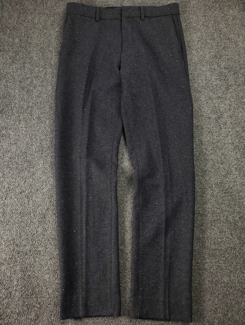 Club Monaco Sutton Herringbone Dress Pants 30 Slim Wool Navy Trouser Slacks NEW